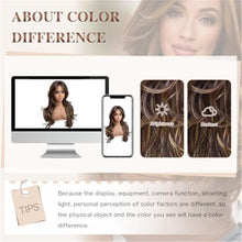 Highlighted Dark Brown Mix Honey Blonde Long Layered Wavy Wig with curtain bangs
