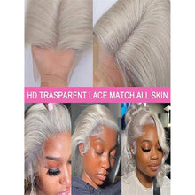 Grey13x4 HD  Transparent Deep Wave Lace Front Wigs Human Hair Silver Gray Wig Human Hair Kinky Curly Wave 24-26 inches!