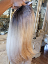 14 Inch Ombre Blonde Wig With Bangs
