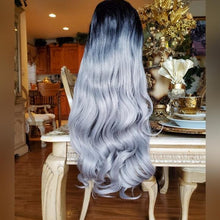 Ombre Black Gray Lace Front Wig