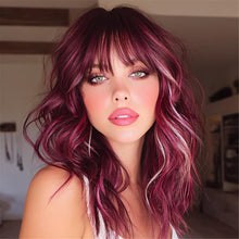14-Inch Burgundy Red Machine-Made Wavy Bob
