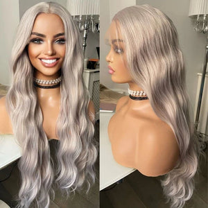 24” WHITE GRAY Lace Front wig *NEW*