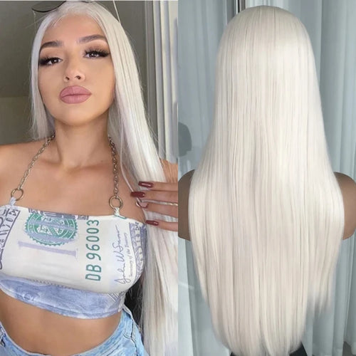 24” WHITE BLONDE Lace Front wig *NEW*
