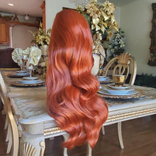 Copper Red Beauty Waves Lace Front Wig Goddess Beauty Wig Auburn