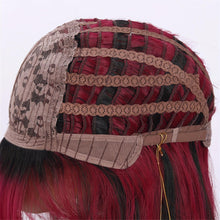 24-Inch Black-to-Red Balayage Wig - Cyberpunk Neon Color Design Extra-Length Straight Cut with Layered Texture