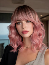 Elegant Ombre Pink Full Wig for Daily Wear