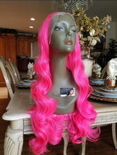 Hot Pink Beauty Wavy  Lace Front Wig