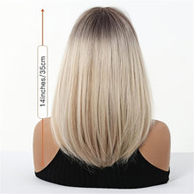 Straight Blonde Ombre Medium-Length | Elegant And Artsy Style Suitable For Parties And Daily Wear Breathable