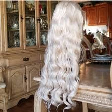 White Wavy Blonde Lace Front Wig