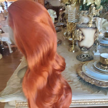Copper Red Beauty Waves Lace Front Wig Goddess Beauty Wig Auburn