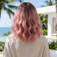 Elegant Ombre Pink Full Wig for Daily Wear