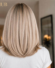 High-Quality 14-inch Trendy Brown Bob Lace Front Wig With Highlighted Strands - Choice For Daily Wear