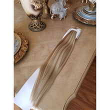 Blonde Clip On Hair ExtensionsHuman hair blend 20 In Clip In Extra Light Blonde Hair ExtensionsClip on extensions 14” extra blonde human