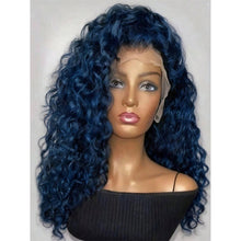 Dark Blue 13x6 HD Transparent Deep Wave Lace Front Wigs Human Hair Pre Plucked With Baby Hair 250 Density 24-26 inches!!