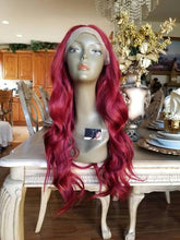 Dark Red Wavy Lace Front Wig
