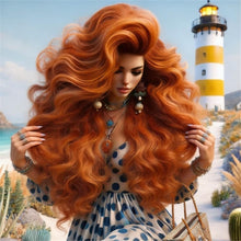Copper Ginger Orange with Loose Waves Featuring a 13X4 HD Body Wave