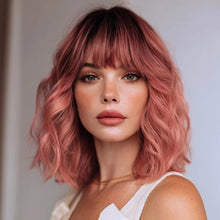 Elegant Ombre Pink Full Wig for Daily Wear