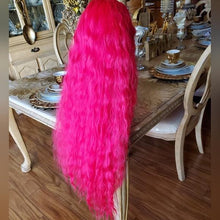 Hot Pink Curly Lace Front Wig