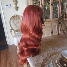 Copper Red Beauty Waves Lace Front Wig Goddess Beauty Wig Auburn