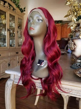Dark Red Wavy Lace Front Wig