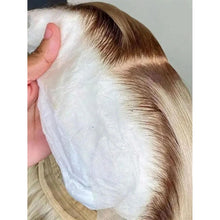 180 Density Ombre Ash Blonde Bob Deep Wave Lace Front Wig Human Hair Pre Plucked Glueless Natural Hairline Brazilian 12-14 inches
