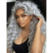 Grey13x4 HD  Transparent Deep Wave Lace Front Wigs Human Hair Silver Gray Wig Human Hair Kinky Curly Wave 24-26 inches!