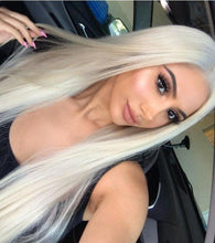 Pale White Blonde Beauty Lace Front Wig #60
