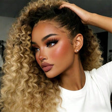 Deep Wave Lace Front Wigs Human Hair Brazilian Virgin 200% Density Ombre Brown Roots Ash Blonde Human Hair Glueless 22-24 inches!!