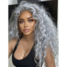 Grey13x4 HD  Transparent Deep Wave Lace Front Wigs Human Hair Silver Gray Wig Human Hair Kinky Curly Wave 24-26 inches!