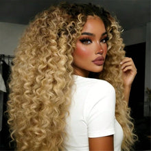 Deep Wave Lace Front Wigs Human Hair Brazilian Virgin 200% Density Ombre Brown Roots Ash Blonde Human Hair Glueless 22-24 inches!!