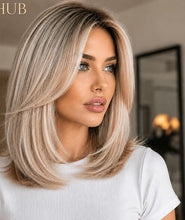 High-Quality 14-inch Trendy Brown Bob Lace Front Wig With Highlighted Strands - Choice For Daily Wear