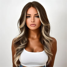 Shoulder-length with A Water Wave Style. It Has Brown Highlights. The Roots Of The Hair Are Brown And The Middle