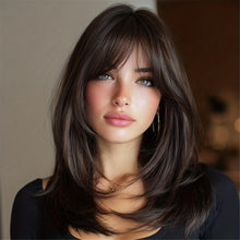 18-inch Elegant Dark Brown Women's Straight Hair Wig