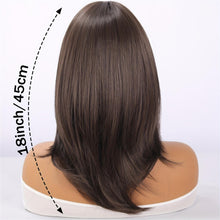 18-inch Elegant Dark Brown Women's Straight Hair Wig