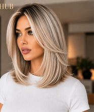 High-Quality 14-inch Trendy Brown Bob Lace Front Wig With Highlighted Strands - Choice For Daily Wear