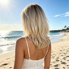 14 Inch Ombre Blonde Wig With Bangs