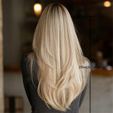 20-inch Gradient Golden Shoulder-length Bob Wig With Bangs