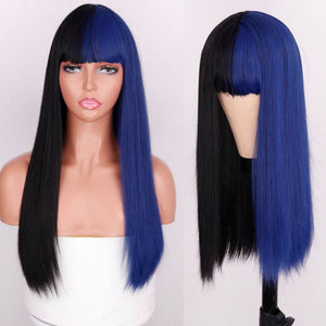 Black Blue Full Wig