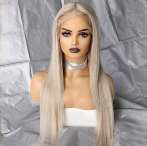 White Human Hair Lace Front Wigs Virgin Remy Glueless Lacewig