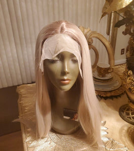 22” PLATINUM ash blonde ombre straight lace front wig *NEW*