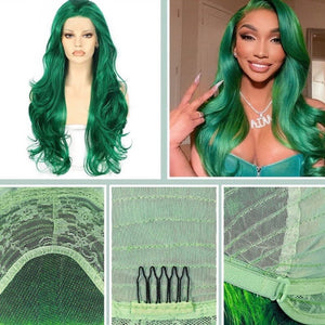 22” GREEN Lace Front wig *NEW*