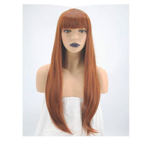Copper Red// Wigs for Women//Wig//Bangs// Straight Wigs//Long Hair// Costume//Auburn Red - Goddess Beauty Royal Wigs