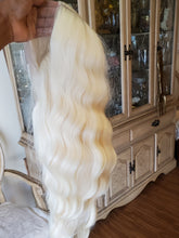 Bleach Blonde Curly Wave Lace Front Wig