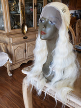 Bleach Blonde Curly Wave Lace Front Wig