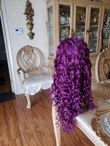 Purple Curly Lace Front Wig