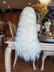 Bleach Blonde Curly Wave Lace Front Wig