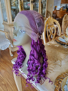 Purple Curly Lace Front Wig