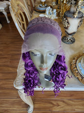 Purple Curly Lace Front Wig