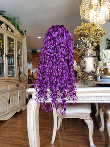 Purple Curly Lace Front Wig