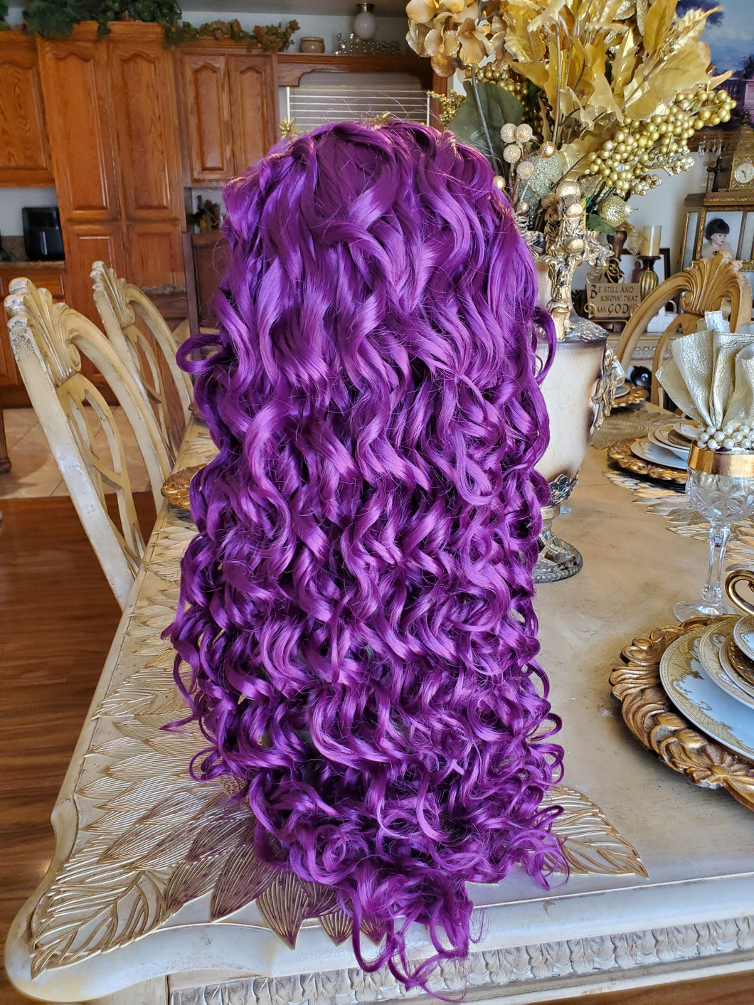 Purple Curly Lace Front Wig